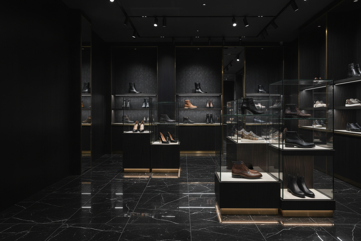 High-End Luxury Footwear Store Background